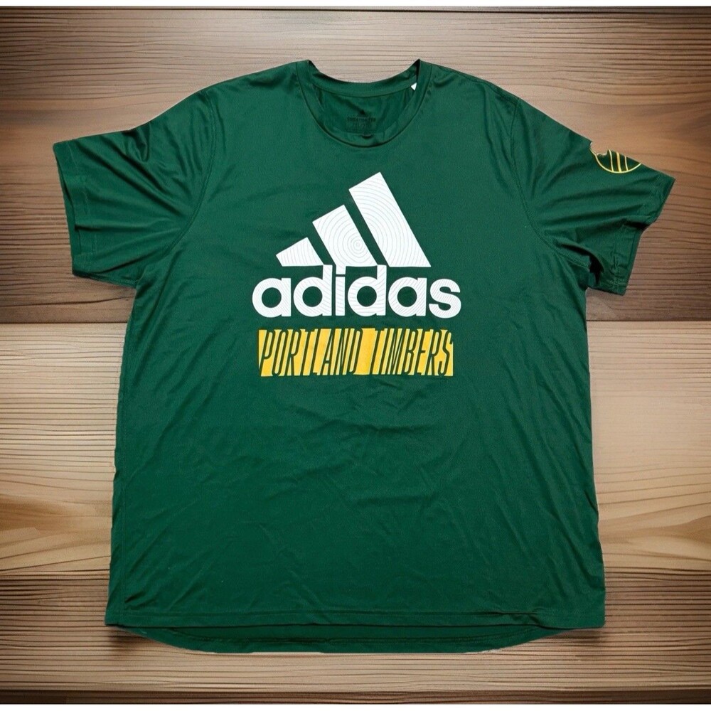 Portland Timbers T-Shirt Adidas Soccer Green Polyester Performance Mens Size XXL